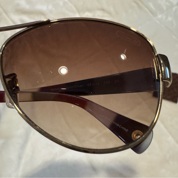 Coach Dark Lenses with Gold Frame Sunglasses - Picture 5 of 10